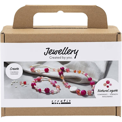All - in - One Spring Jewelry Making Kit - Create Necklace & Bracelet Set with Agate Beads & Freshwater Pearls - Home - Crafts