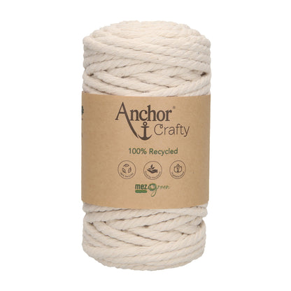 Anchor 5mm 250g 100% Recycled Soft 3-Ply Twisted Eco-Friendly Yarn - Knitting Crocheting Crafts - Various Colours