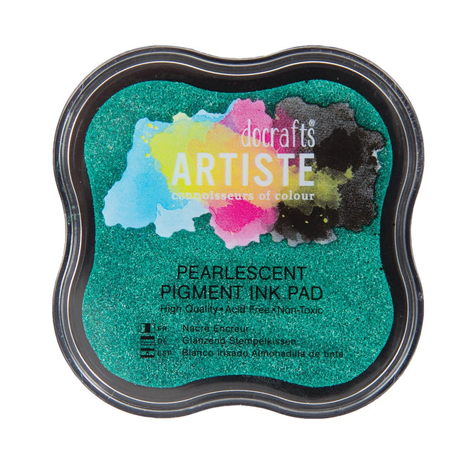 DoCrafts Artiste Pearlescent Matt Ink Pads 18 Shades - Stamping Embossing Powders Crafting Non-Toxic Acid-Free