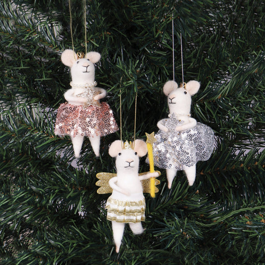 Ballerina Mice Trio Needle Felting Crafting Kit Cute Decorations Beginner Friendly