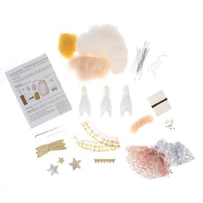 Ballerina Mice Trio Needle Felting Crafting Kit Cute Decorations Beginner Friendly