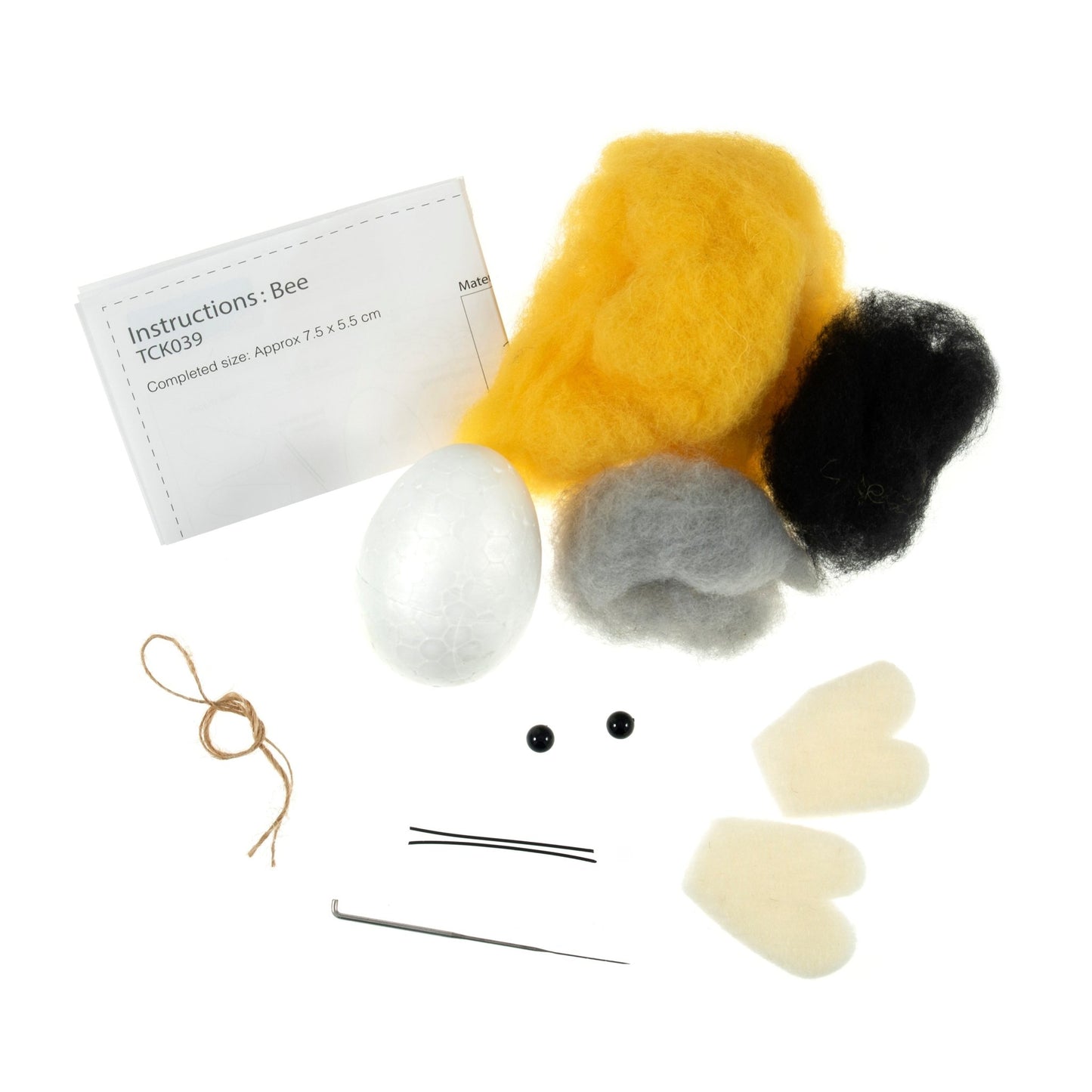 Bee Needle Felting Crafting Kit Cute Decorations Toys Beginner Friendly