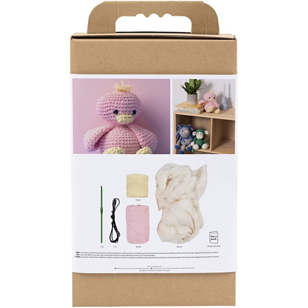 Beginner's Amigurumi Duckling Kit - Eco - Friendly Crochet Craft with Recycled Cotton - Home - Crafts