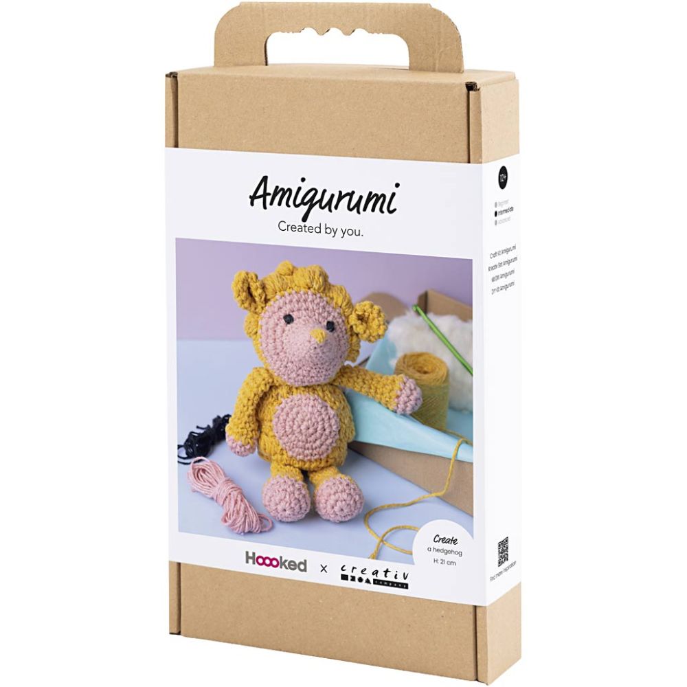 Beginner's Amigurumi Hedgehog Kit - Eco - Friendly Crochet Craft with Recycled Cotton - Home - Crafts