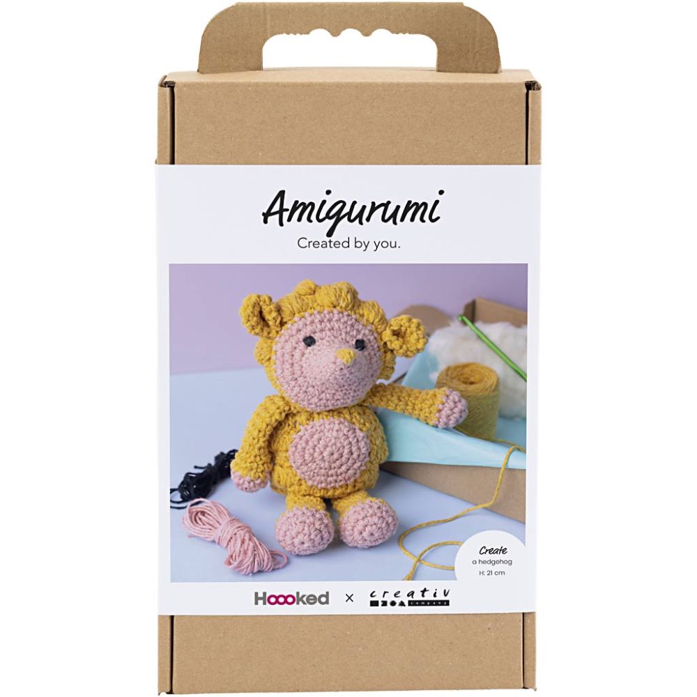 Beginner's Amigurumi Hedgehog Kit - Eco - Friendly Crochet Craft with Recycled Cotton - Home - Crafts