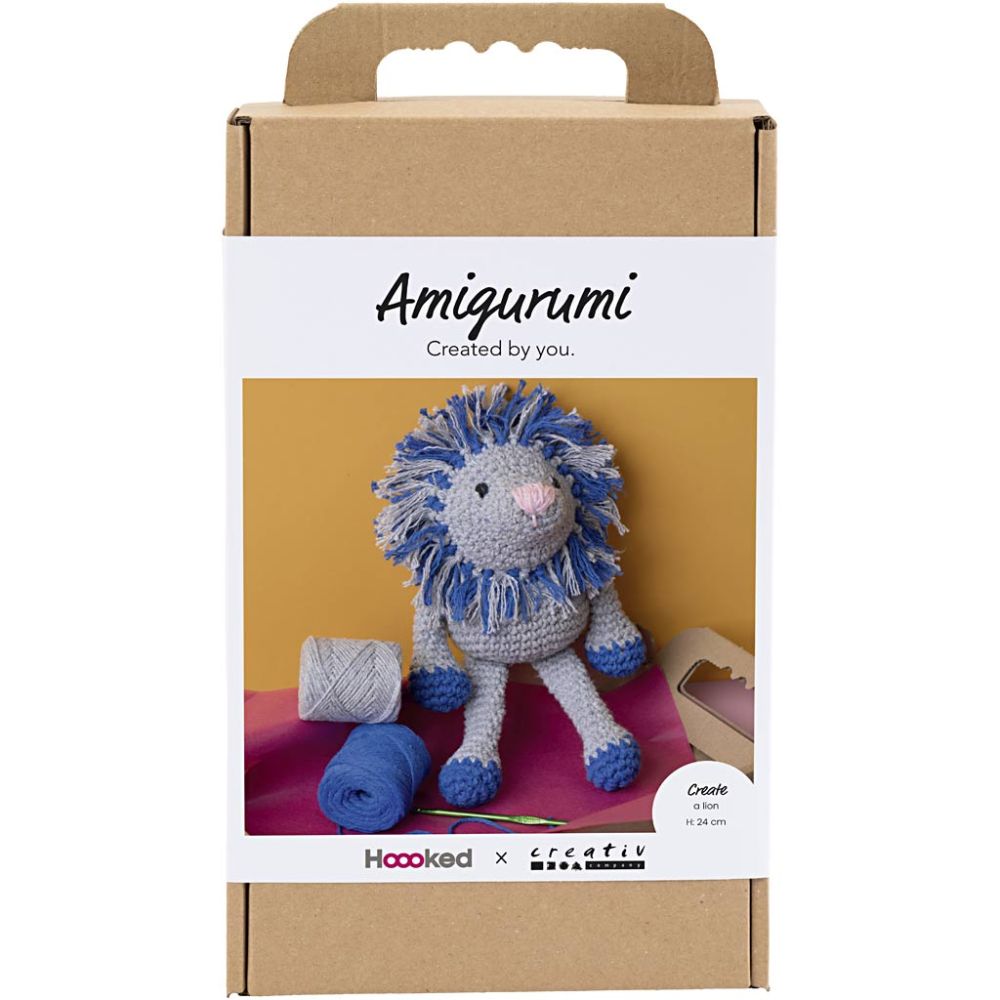 Beginner's Amigurumi Lion Kit - Eco - Friendly Crochet Craft with Recycled Cotton - Home - Crafts