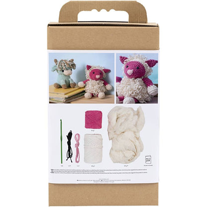 Beginner's Amigurumi Sheep Kit - Eco - Friendly Crochet Craft with Recycled Cotton - Home - Crafts