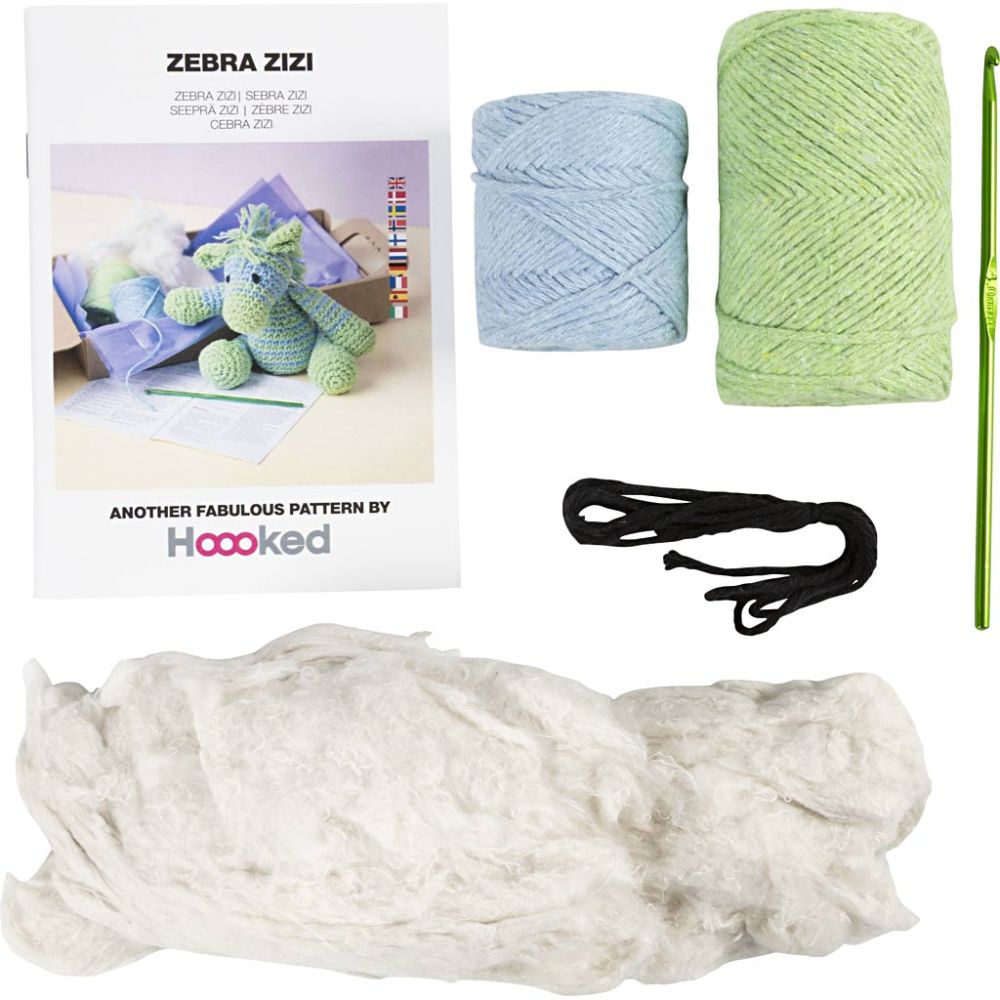 Beginner's Amigurumi Zebra Kit - Eco - Friendly Crochet Craft with Recycled Cotton - Home - Crafts