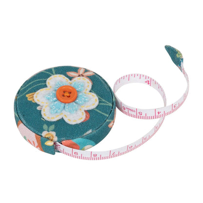 Bird Aviary Tape Measure - Floral Appliqué 150cm/60" Retractable Measure - Home - Crafts