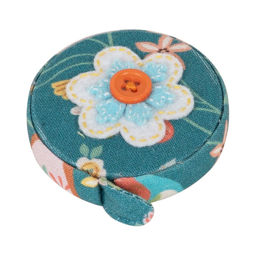 Bird Aviary Tape Measure - Floral Appliqué 150cm/60" Retractable Measure - Home - Crafts