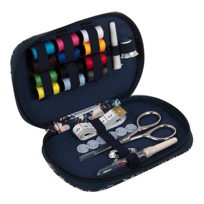 Blossom Birds Zippered Sewing Kit - Cotton Case with 30+ Essential Sewing Supplies - Home - Crafts