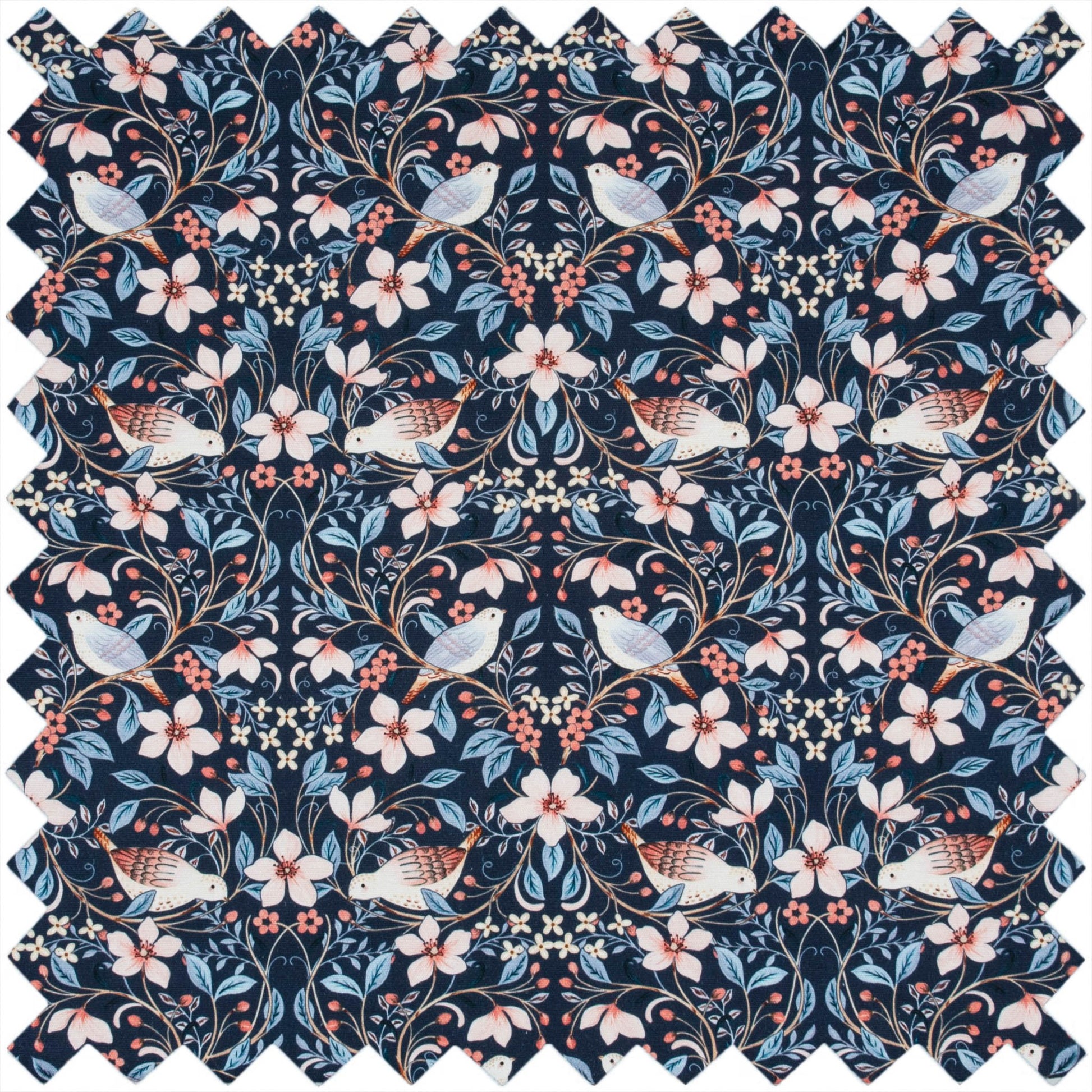 Blossom Birds Zippered Sewing Kit - Cotton Case with 30+ Essential Sewing Supplies - Home - Crafts