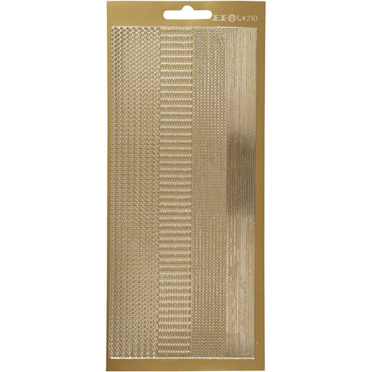 Borders Gold 10 x 23 cm Self-Adhesive Foil Stickers