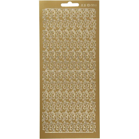 Borders Gold 10 x 23 cm Self-Adhesive Foil Stickers with Motif