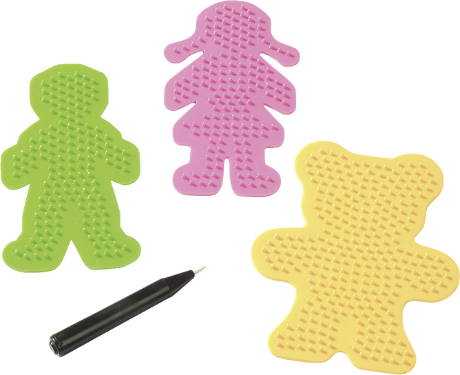 Pegged Base Plate Set - Push Pen, Girl, Boy, Bear