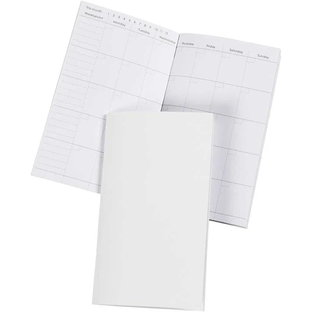 Calendar Notebook 34 Page Dotted Artistic Sketchbook 9.5x16.6cm Blank Writing Drawing