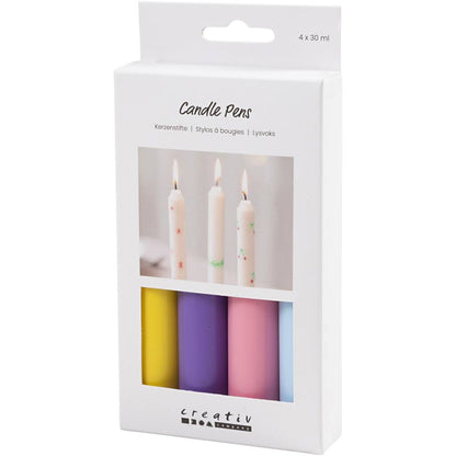 Candle Decorating Pens Set 1 - Liquid Wax Markers for Drawing on Candles with Brush & Sponge Tips - Home - Crafts