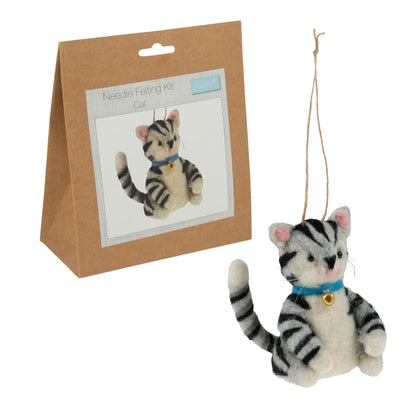 Cat Needle Felting Crafting Kit Cute Decorations Toys Beginner Friendly