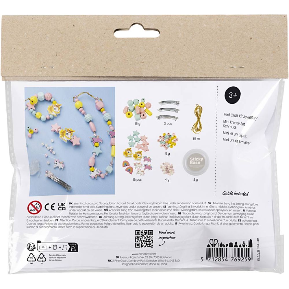 Children's Jewellery Making Kit - Create Necklaces, Bracelets & Hair Clips with Beads - Home - Crafts