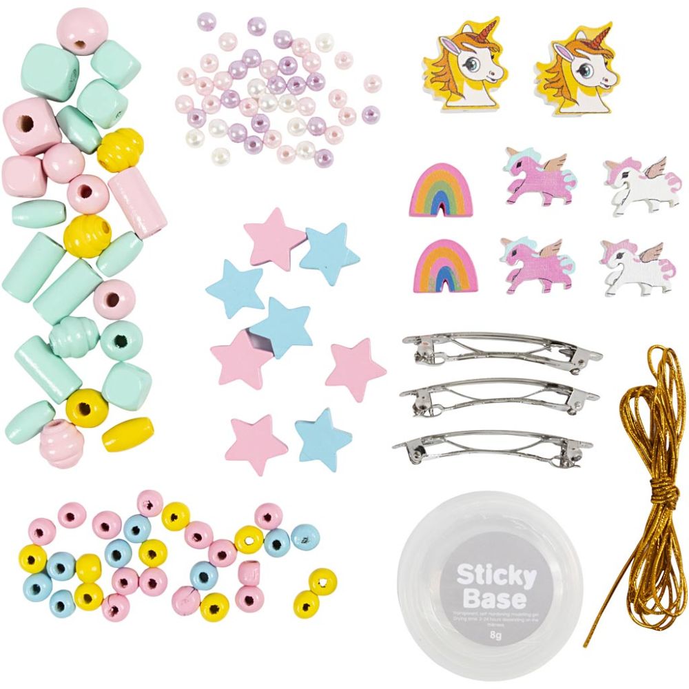 Children's Jewellery Making Kit - Create Necklaces, Bracelets & Hair Clips with Beads - Home - Crafts