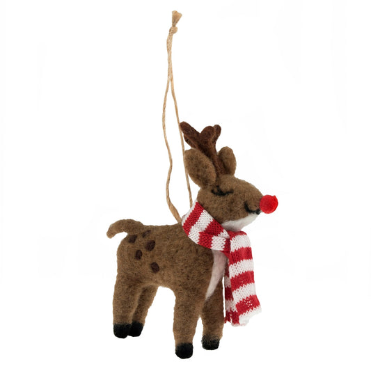 Christmas Reindeer with Scarf Needle Felting Crafting Kit Cute Decorations Toys Beginner Friendly