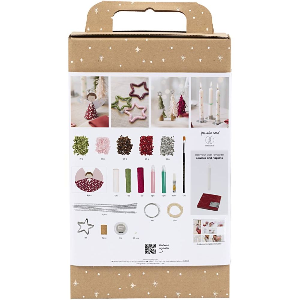 Christmas Table Decorations Kit - Create 6 Coordinated Place Settings with Angels & Stars - Home - Crafts