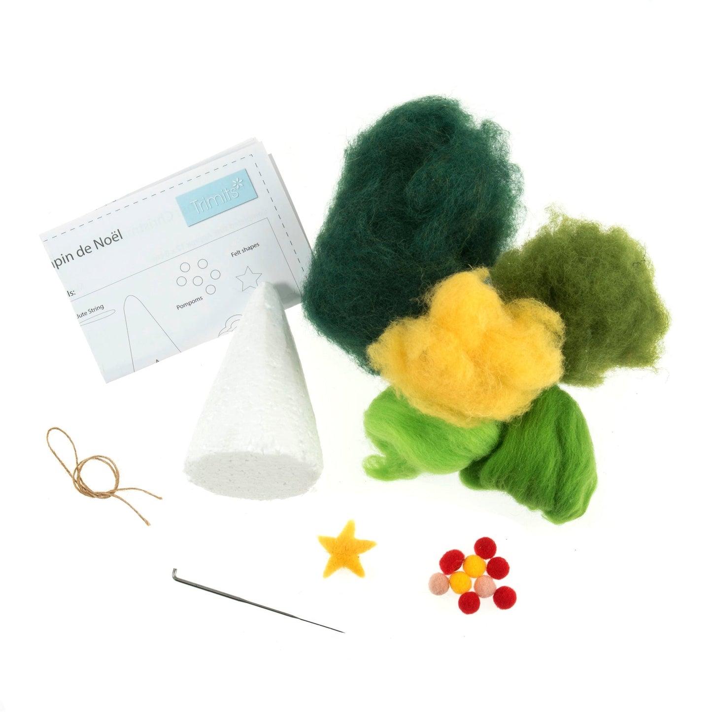 Christmas Tree Needle Felting Crafting Kit Cute Decorations Toys Beginner Friendly