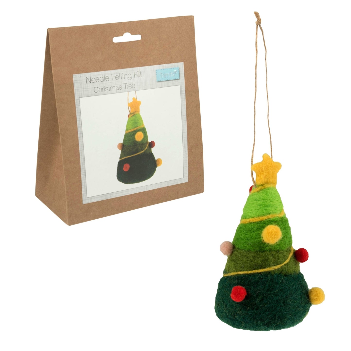 Christmas Tree Needle Felting Crafting Kit Cute Decorations Toys Beginner Friendly