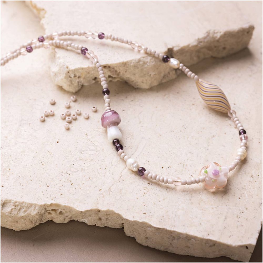 Chunky Bead Jewellery Set - Create Necklace & Earrings in Rose Harmony Colours - Home - Crafts