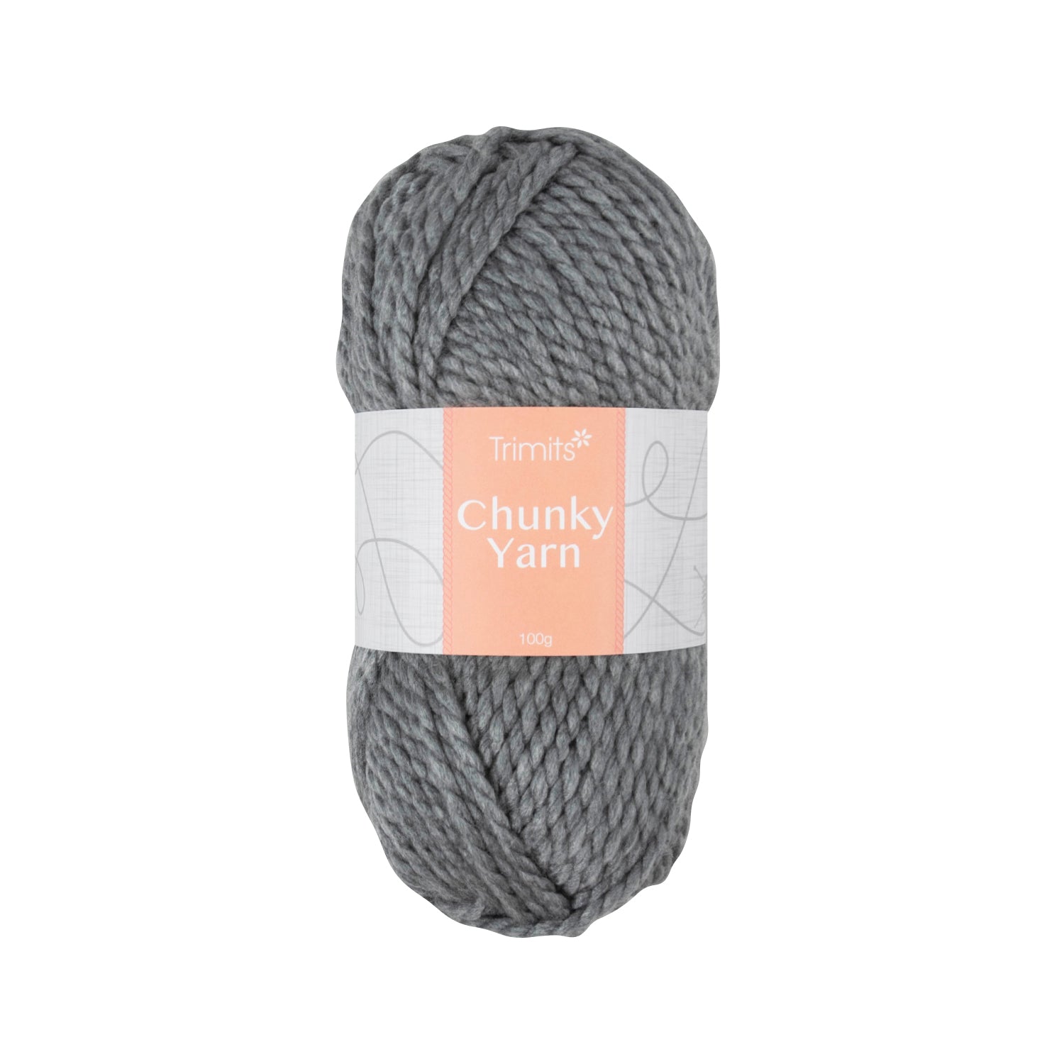 Chunky Yarn Trimits Grey Quick Knit - 100m Super Bulky Acrylic Yarn for 7mm Needles & Hooks (6 - Pack) - Home - Crafts