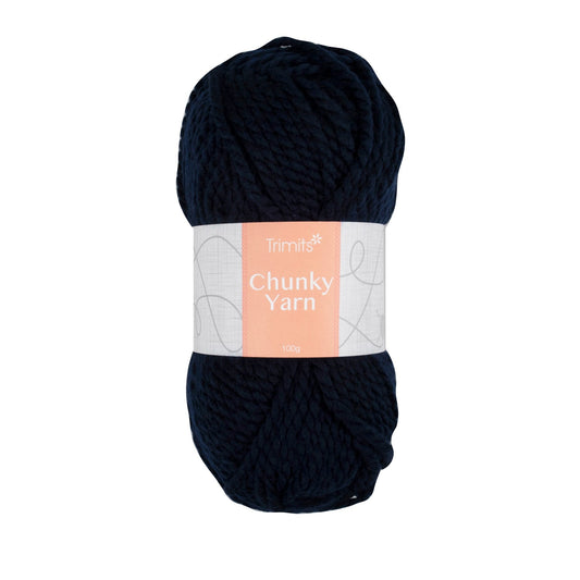 Chunky Yarn Trimits Navy Quick Knit - 100m Super Bulky Acrylic Yarn for 7mm Needles & Hooks (6 - Pack) - Home - Crafts