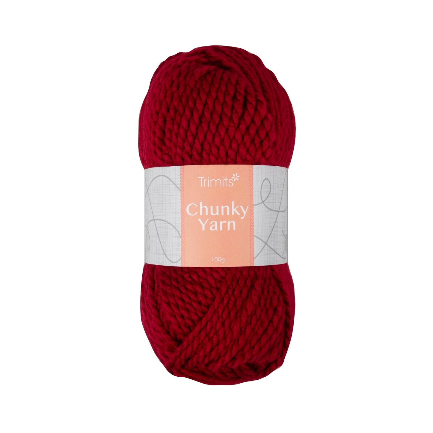 Chunky Yarn Trimits Scarlet Quick Knit - 100m Super Bulky Acrylic Yarn for 7mm Needles & Hooks (6 - Pack) - Home - Crafts