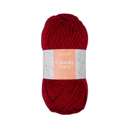 Chunky Yarn Trimits Scarlet Quick Knit - 100m Super Bulky Acrylic Yarn for 7mm Needles & Hooks (6 - Pack) - Home - Crafts