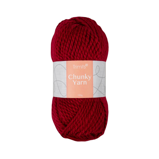Chunky Yarn Trimits Scarlet Quick Knit - 100m Super Bulky Acrylic Yarn for 7mm Needles & Hooks (6 - Pack) - Home - Crafts