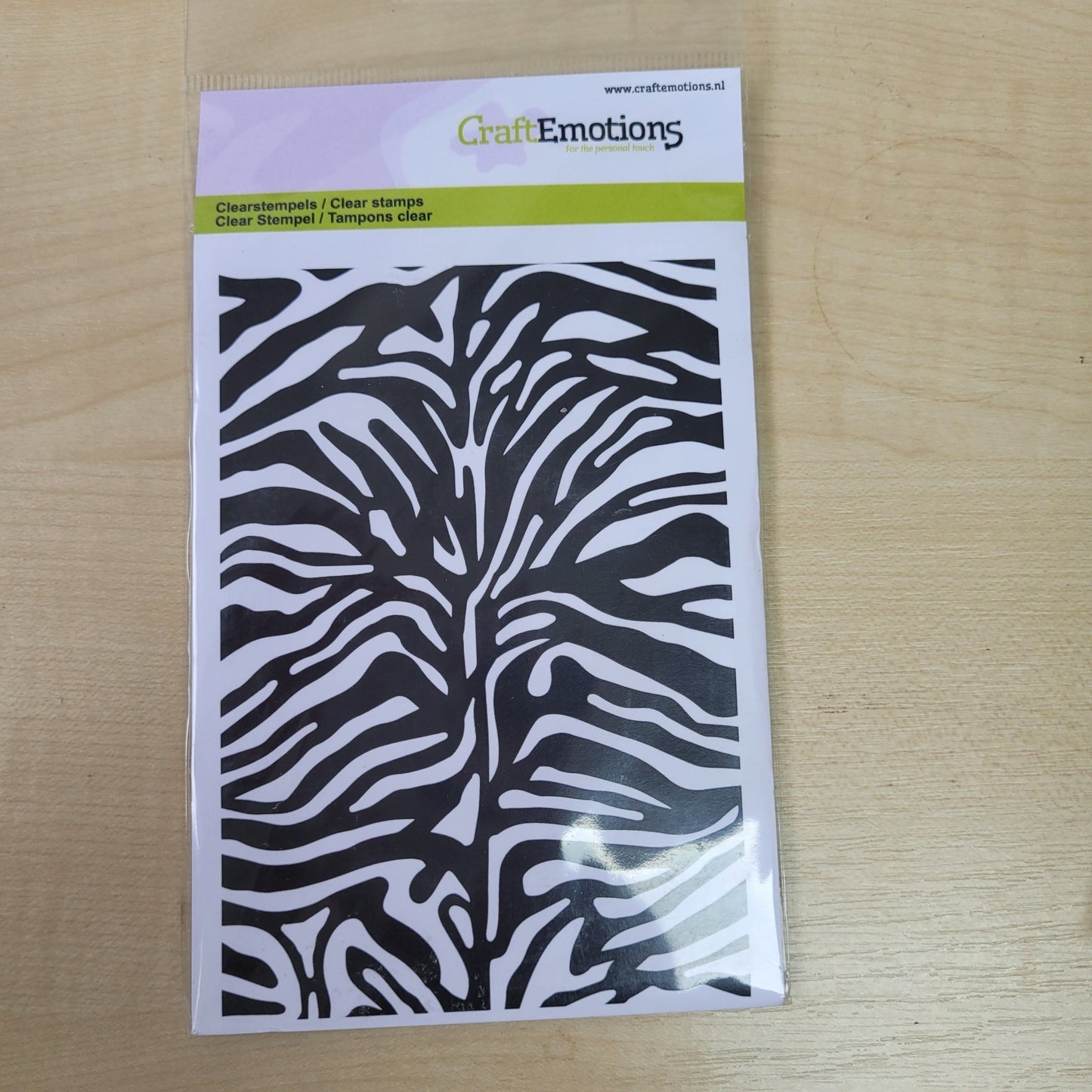 Craft Emotions Clear Silicone Stamp - Tiger Zebra Print