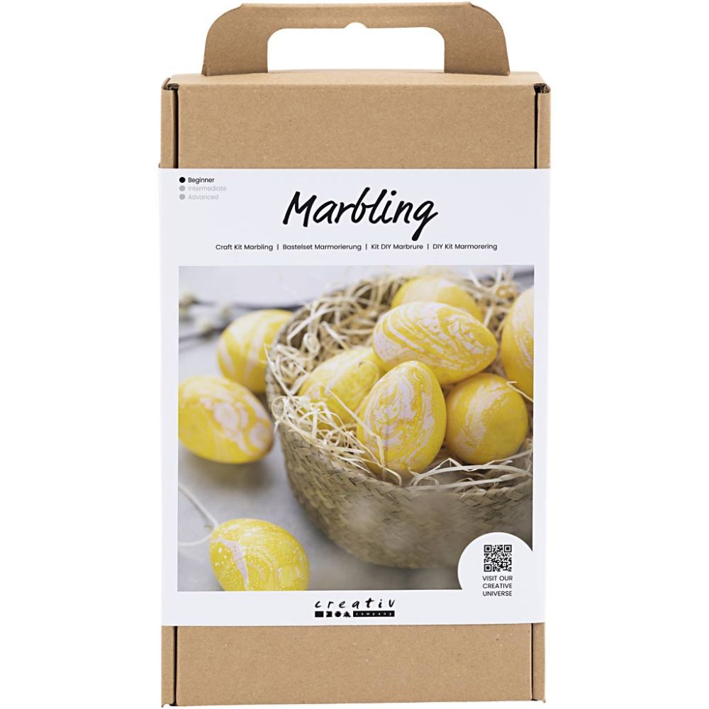 Craft Kit - Marbled Easter Eggs with Magic Marble Paints - Rose & Yellow - Home - Crafts