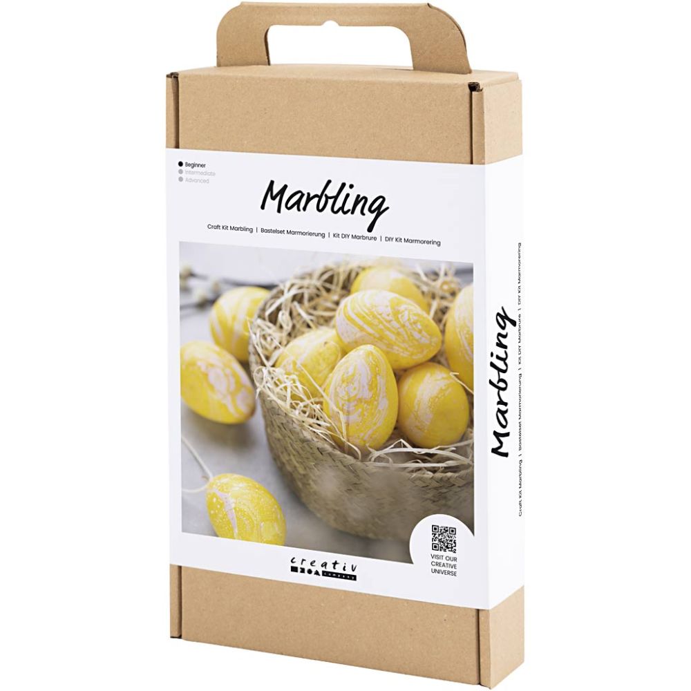 Craft Kit - Marbled Easter Eggs with Magic Marble Paints - Rose & Yellow - Home - Crafts