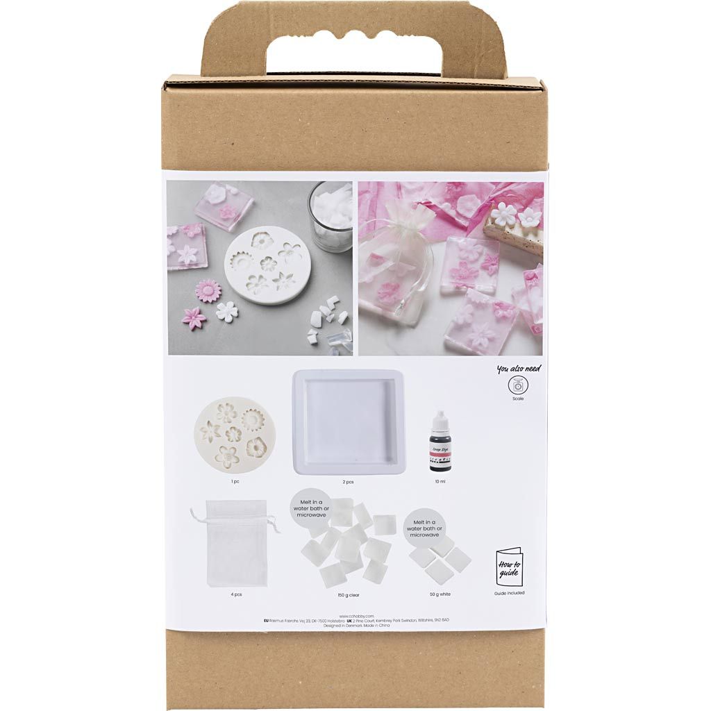 Craft Kit - Soap Making - Flower - Shaped Soaps in Rose & Pink with Organza Bags - Home - Crafts