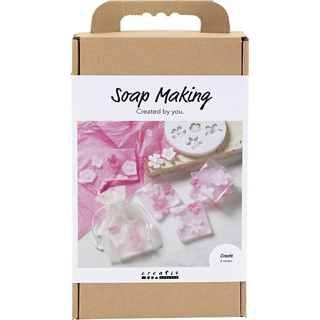 Craft Kit - Soap Making - Flower - Shaped Soaps in Rose & Pink with Organza Bags - Home - Crafts