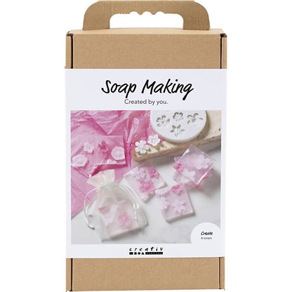 Craft Kit - Soap Making - Flower - Shaped Soaps in Rose & Pink with Organza Bags - Home - Crafts