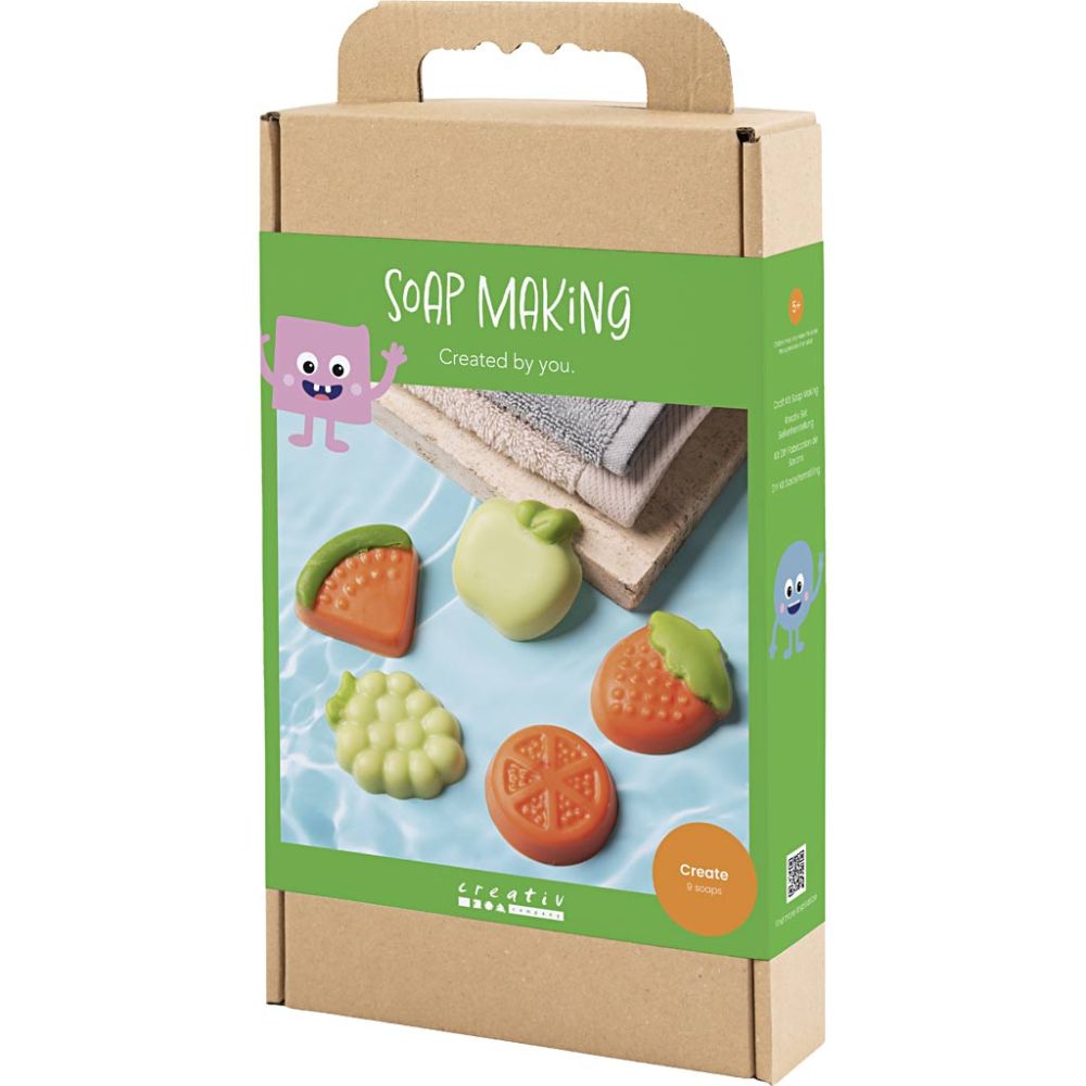 Craft Kit - Soap Making - Fruit - Shaped Soaps in Green & Orange with Organza Bags - Home - Crafts