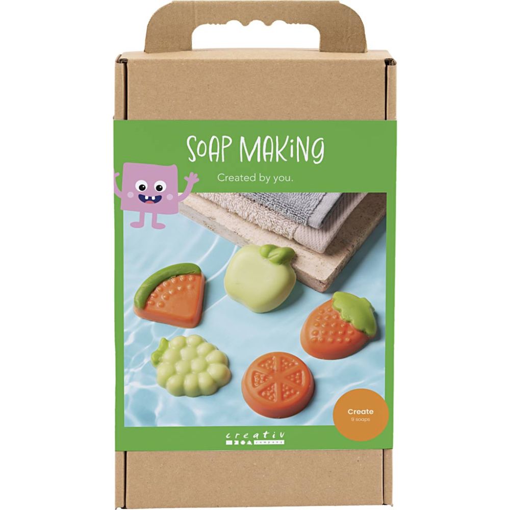 Craft Kit - Soap Making - Fruit - Shaped Soaps in Green & Orange with Organza Bags - Home - Crafts
