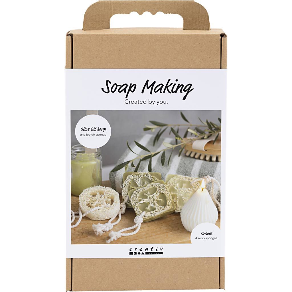 Craft Kit - Soap Making - Loofah Exfoliating Soaps with Olive Oil Base - Olive Green - Home - Crafts