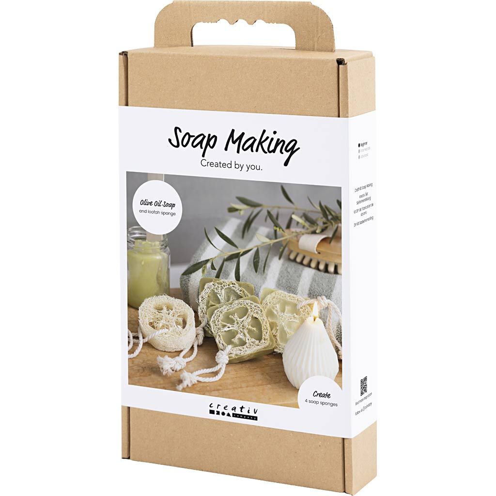 Craft Kit - Soap Making - Loofah Exfoliating Soaps with Olive Oil Base - Olive Green - Home - Crafts