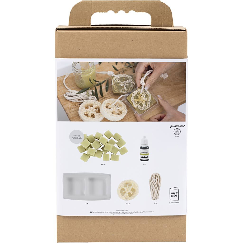Craft Kit - Soap Making - Loofah Exfoliating Soaps with Olive Oil Base - Olive Green - Home - Crafts