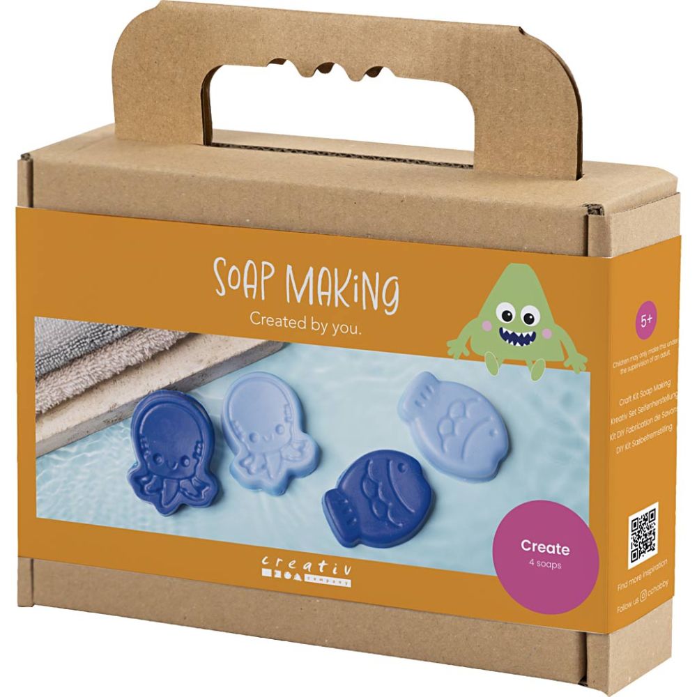Craft Kit - Soap Making - Sea Animal Soaps in Blue with Organza Bag - Home - Crafts