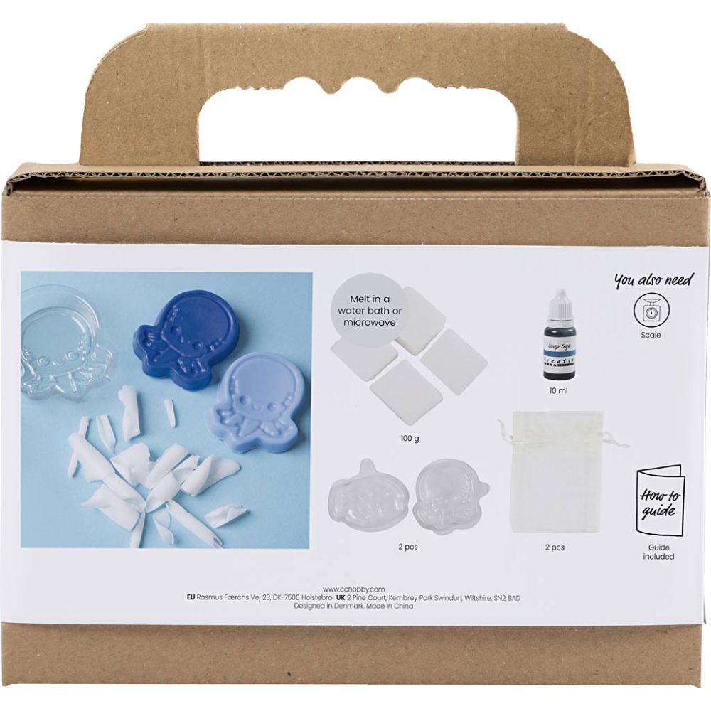 Craft Kit - Soap Making - Sea Animal Soaps in Blue with Organza Bag - Home - Crafts