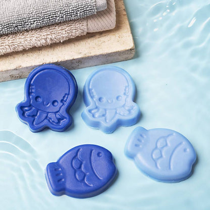 Craft Kit - Soap Making - Sea Animal Soaps in Blue with Organza Bag - Home - Crafts