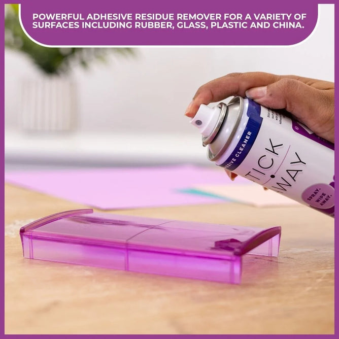 Spray and Wipe Away Stickiness Removes Adhesive Residue Any Surface Acid and Lignin-Free.