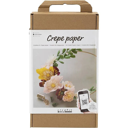 Crepe Paper Flower Wreath | Mini Craft Kit All Materials & Instructions
